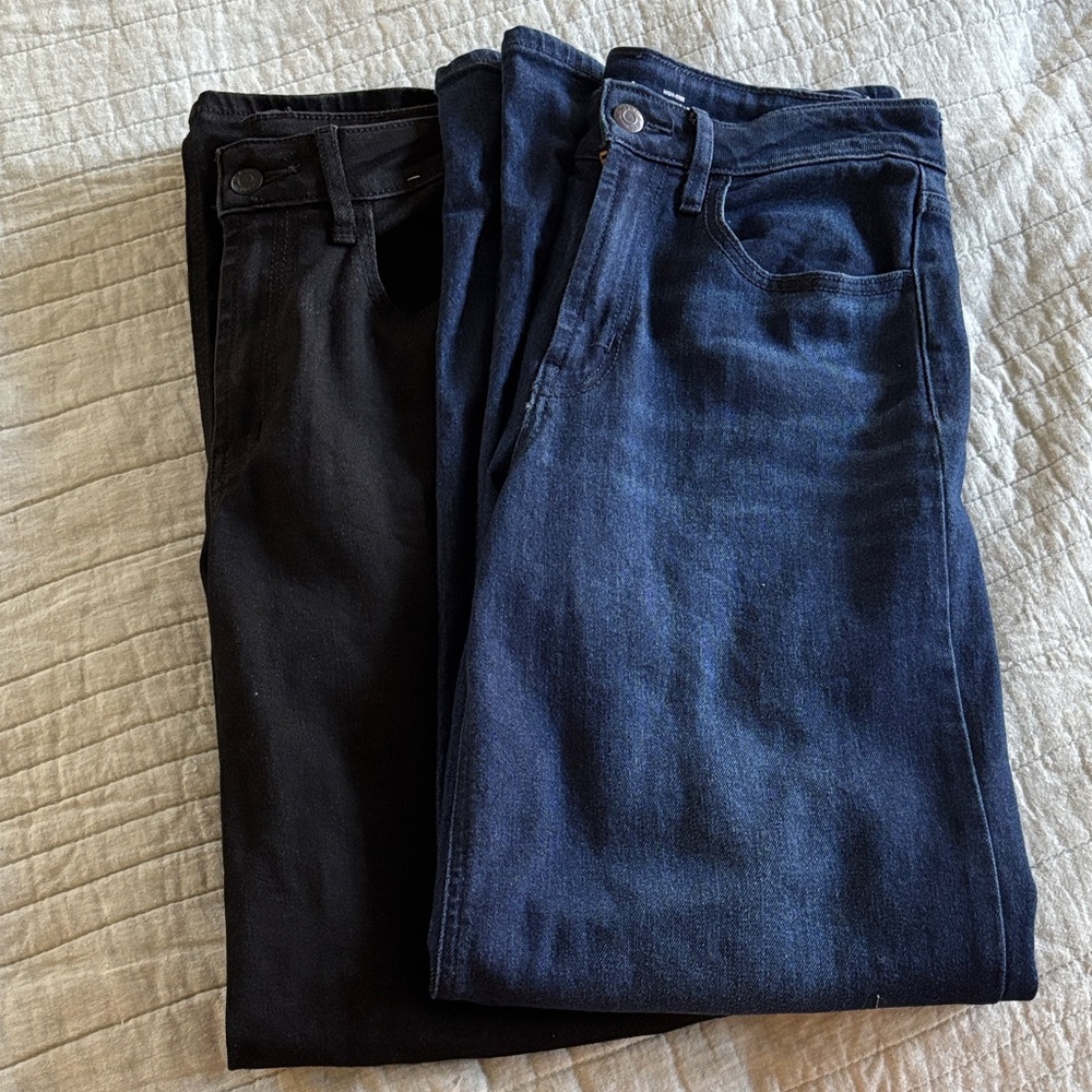 Old Navy Women's High-Rise WOW Wide Leg Jeans in Black and Blue